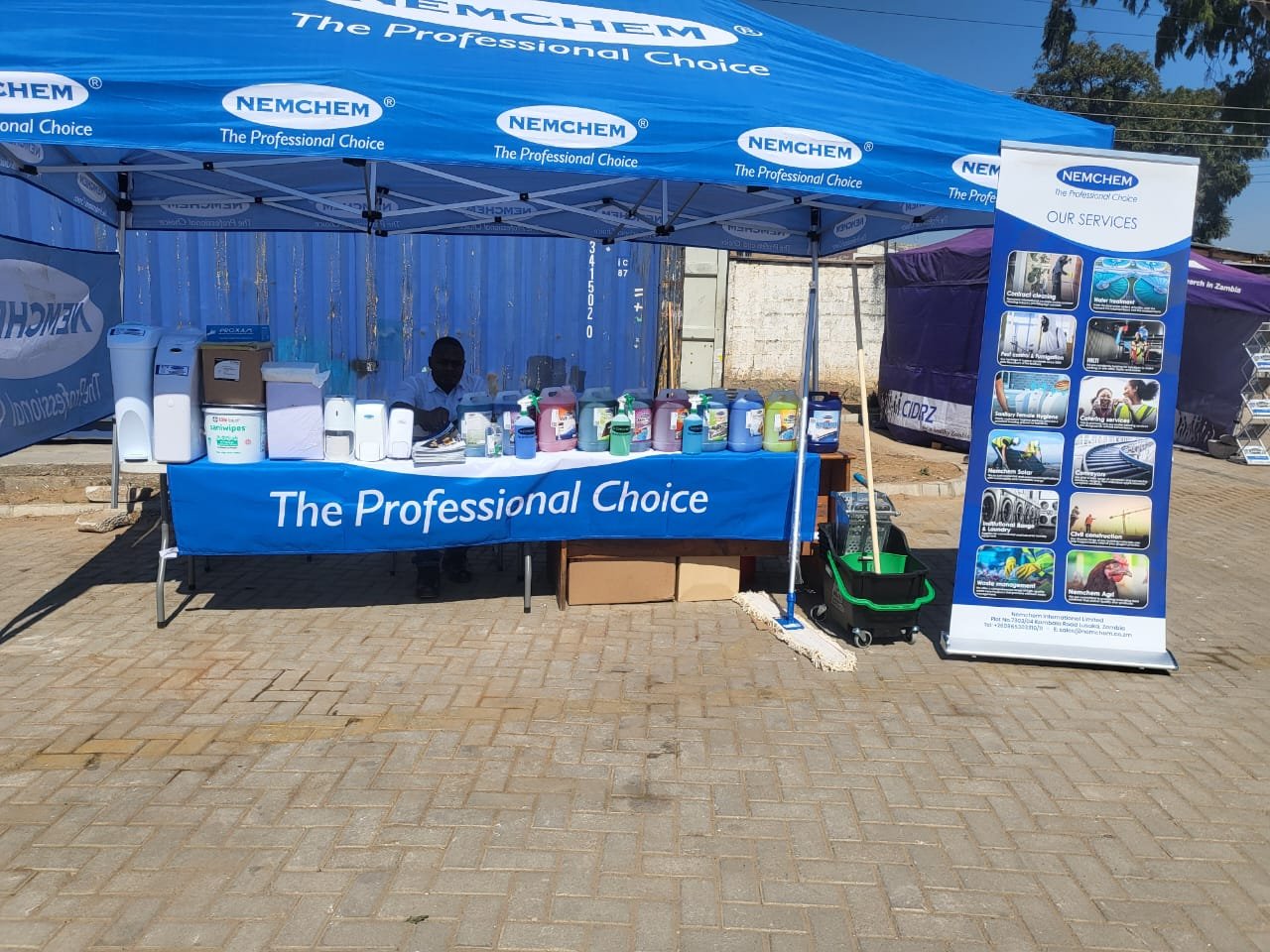 Nemchem branded roadshow stand